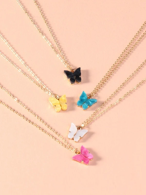 Trendy Butterfly Chain Pendant Necklaces for Women New Collection Simple Fashion