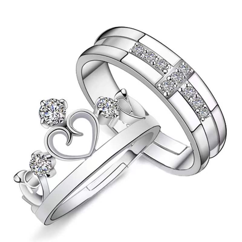 Love Promise King and Queen Couple Ring Set