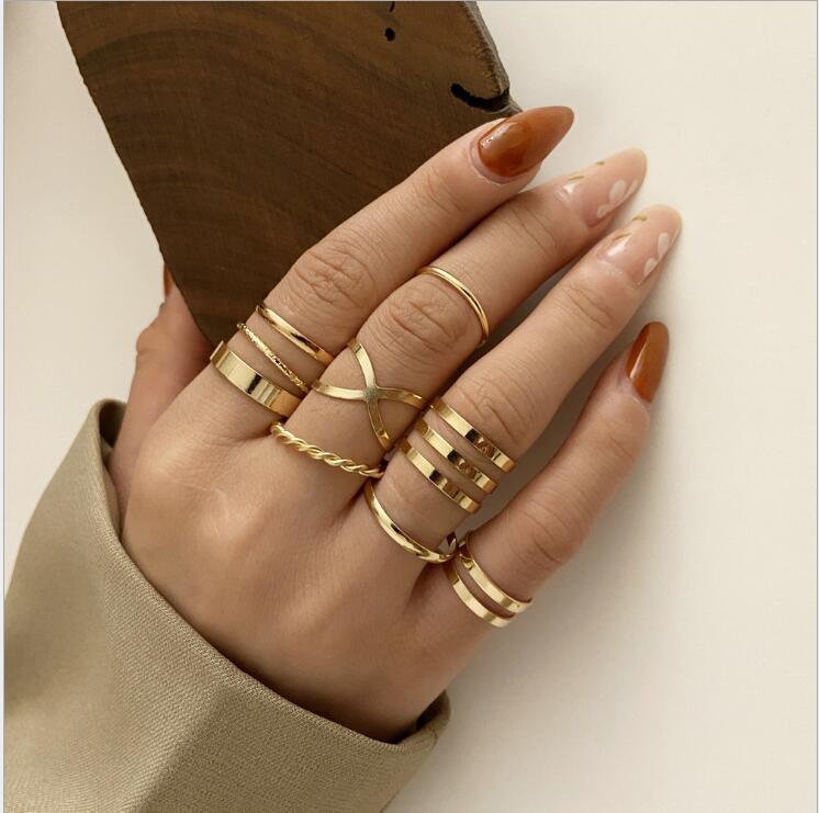 8 Pcs/Set Finger Ring Set for Women or Girl