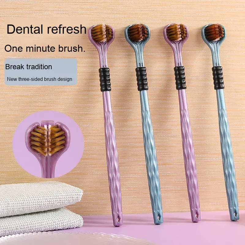 3 PCS Combo Pack – 3 Side Toothbrush | Ultra Soft Bristles | Deep Cleaning | Gentle Gum Care | BPA Free | Durable & Comfortable Handle
